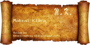 Makrai Klára névjegykártya